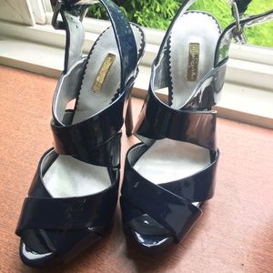 Patent leather navy stilettos  (Womens 6.5)